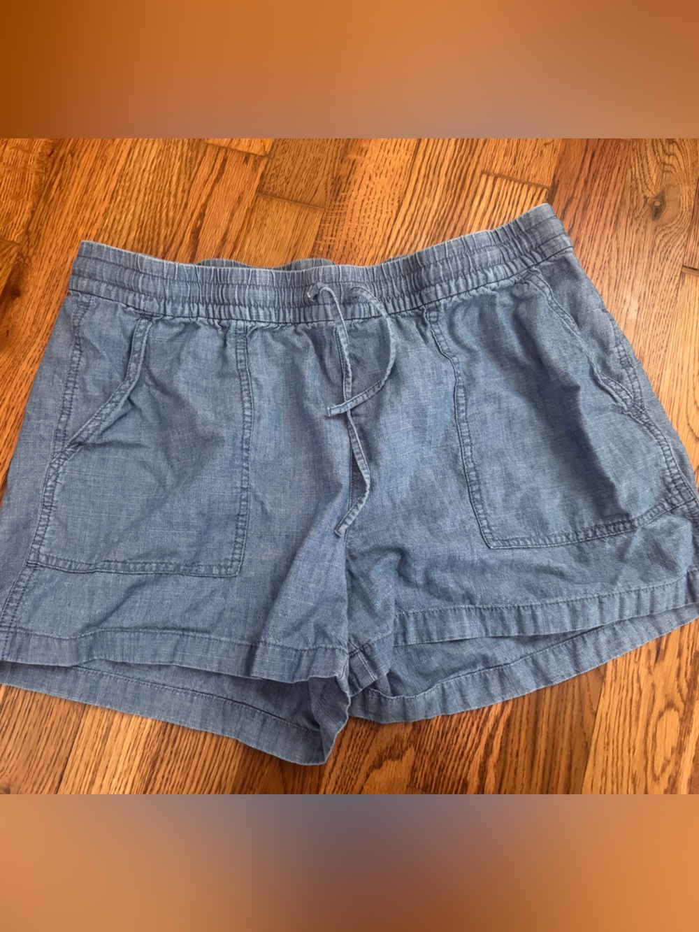 J. Crew Light Blue Chambray Drawstring Shorts